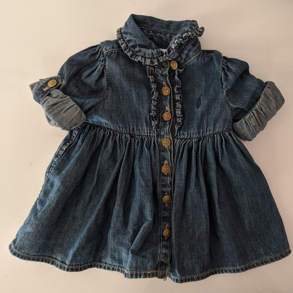 Ralph Lauren Denim Baby Dress (3 Mo)